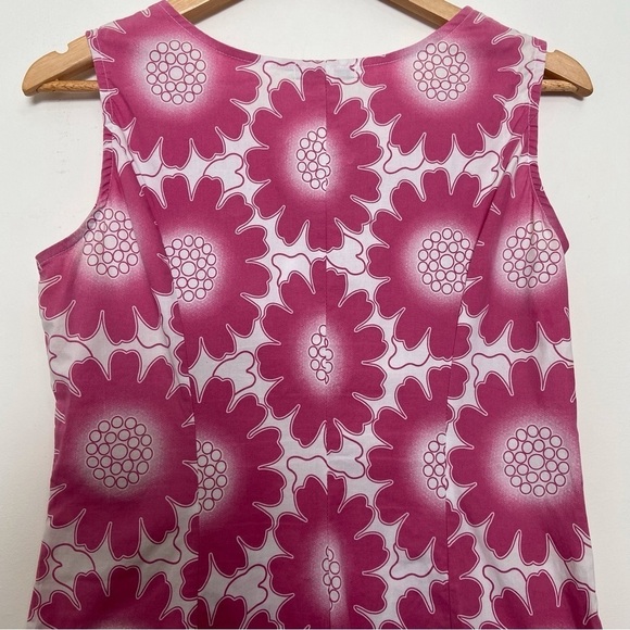 Chiao Ciao dress cotton sleeveless pink white summer Spring dress floral stretch - Picture 4 of 13